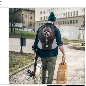 Stylish Black and Gray Dog Carrier Backpack